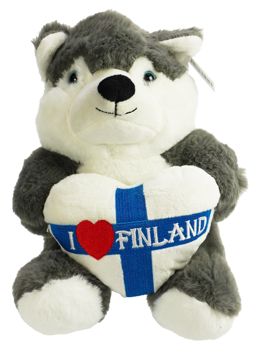 Sydän Husky Pehmo M 24cm FIN