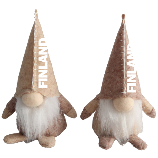 Cap Santa Felt yellow and white 15 cm 2 pcs assortment FIN