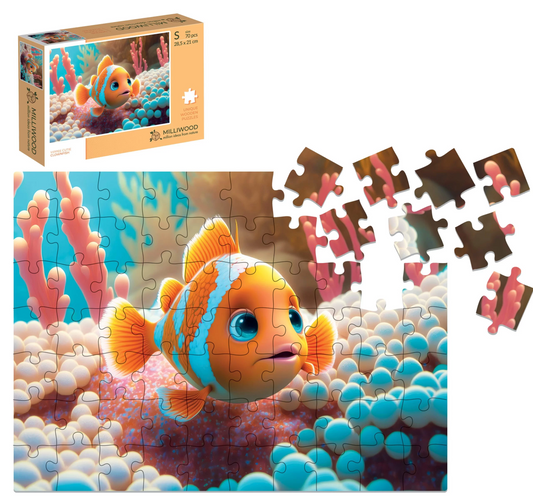 Clownfish Wooden Puzzle Rectangle S