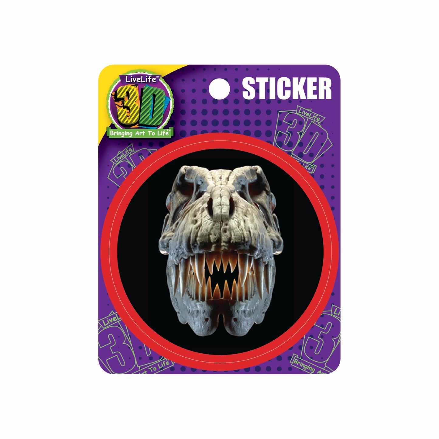 3D LiveLife Stickers - T-Rex Skull