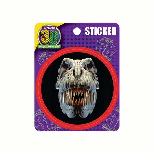 3D LiveLife Stickers - T-Rex Skull