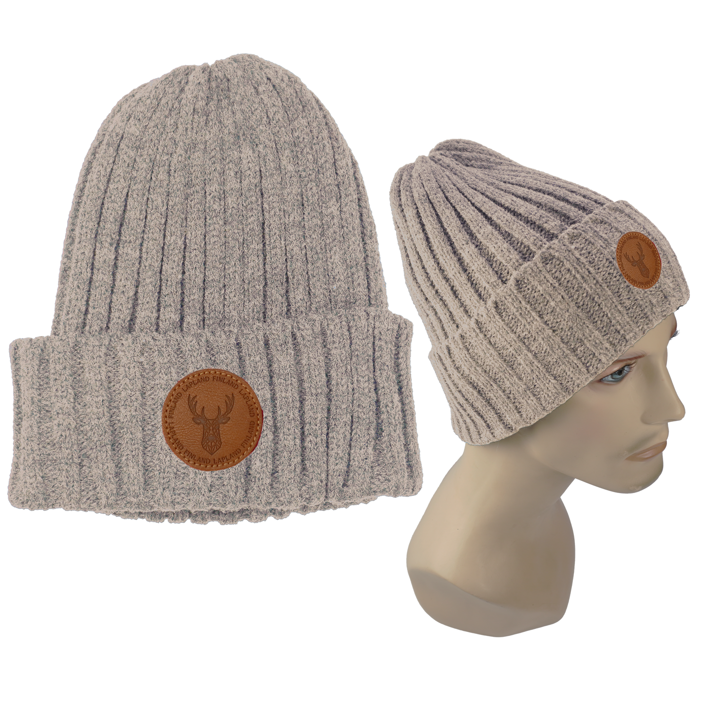 Merino Wool Rib Beanie Wild Bark Beige FIN LAP