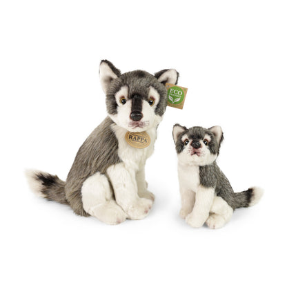 Plush wolf with cub 27 cm