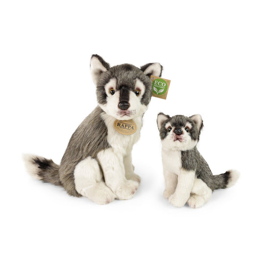 Plush wolf with cub 27 cm
