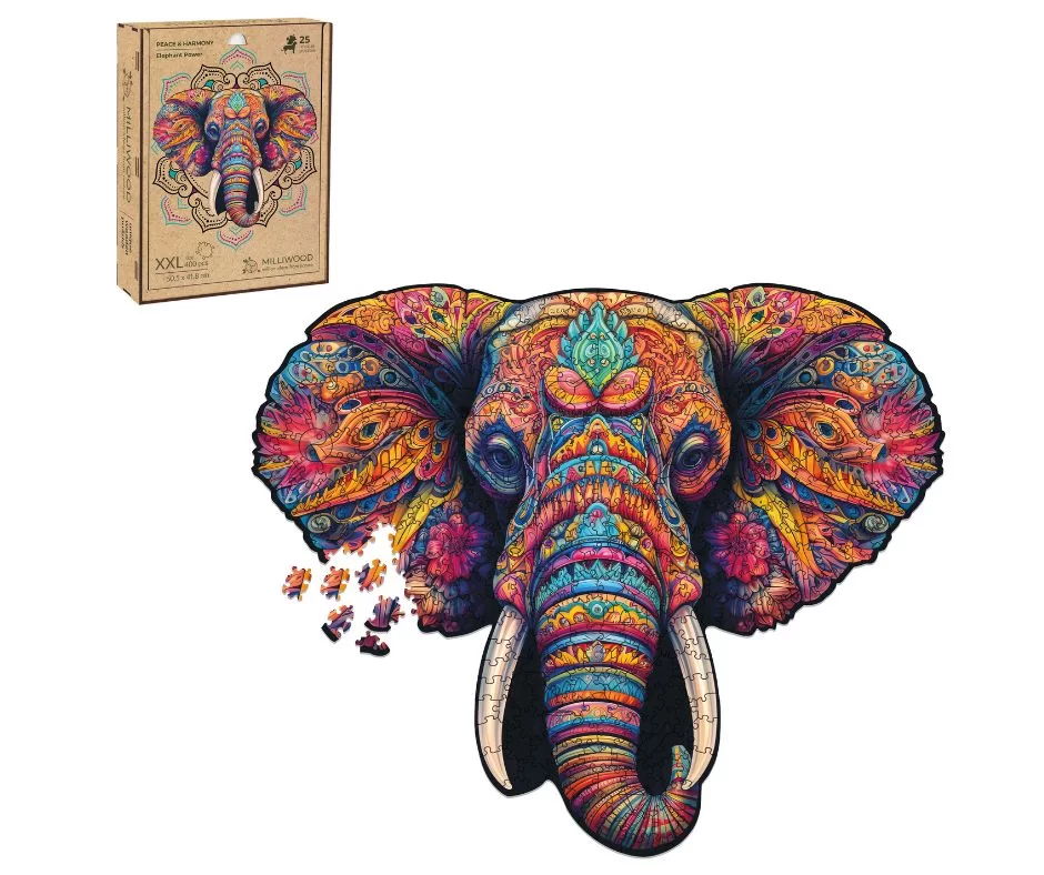 Power Elephant Wooden Puzzle Shape XXL