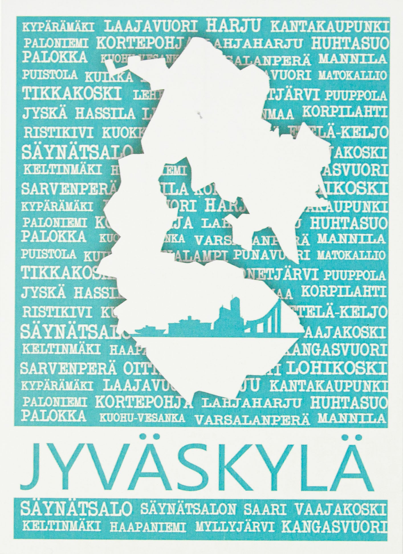 Jyväskylä Kotiseutu Postikortti turkoosi