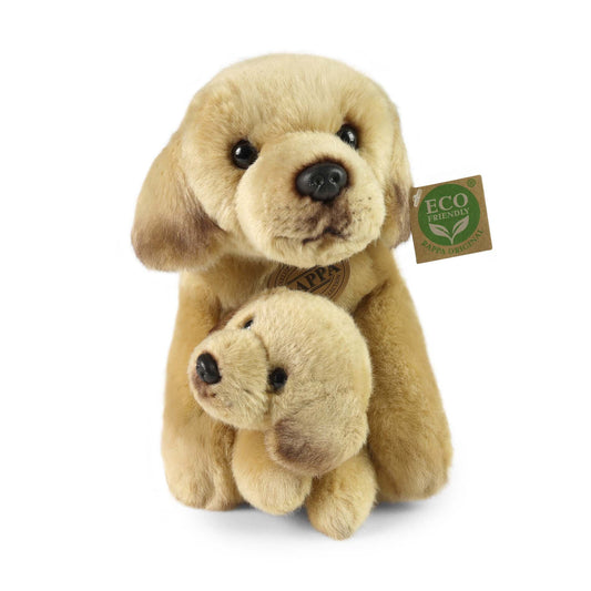 Plush Labrador Retriever with pup, 31 cm