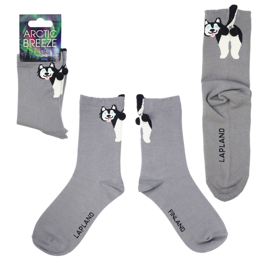 Playful Husky 40-46 Socks Grey FIN LAP