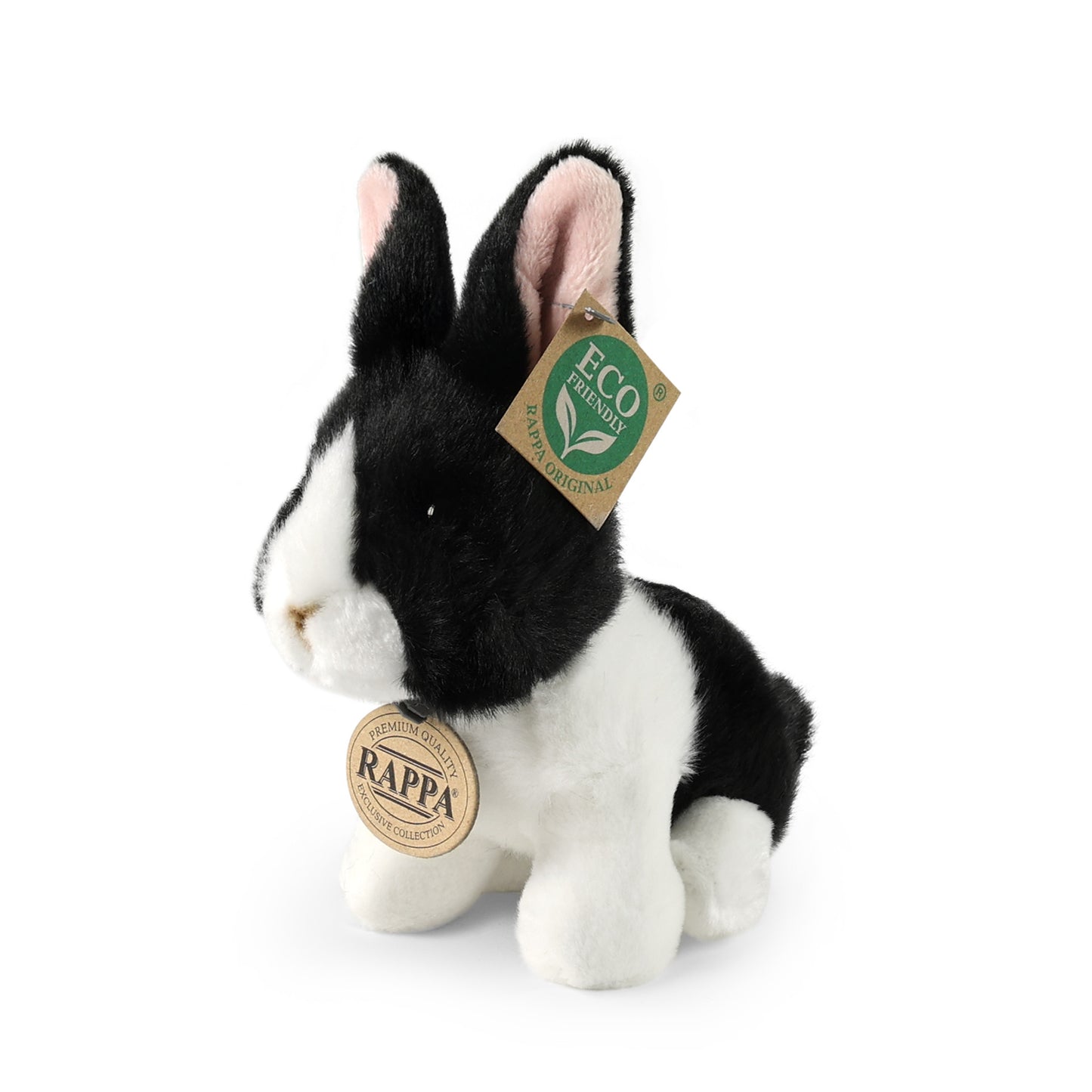 Plush white-black rabbit 16 cm