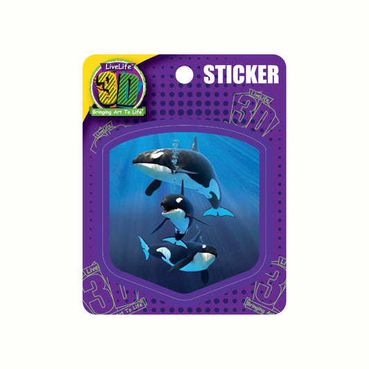 3D LiveLife Stickers - Orcas