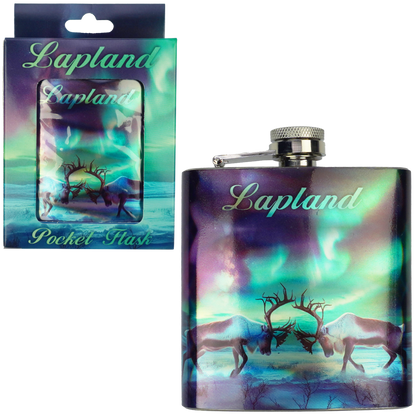 Fighting Reindeer Pocket Flask 170ml LAP