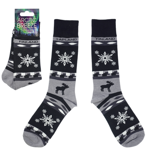 Moose Snowflake 40-46 Socks Black FIN LAP