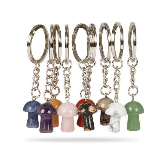 RM109 Gemstone Mushroom Keyrings