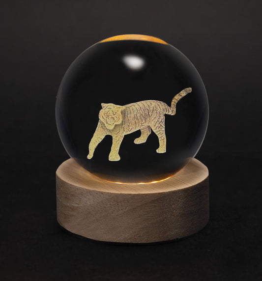 Crystal Silhouettes Globes - Tiger