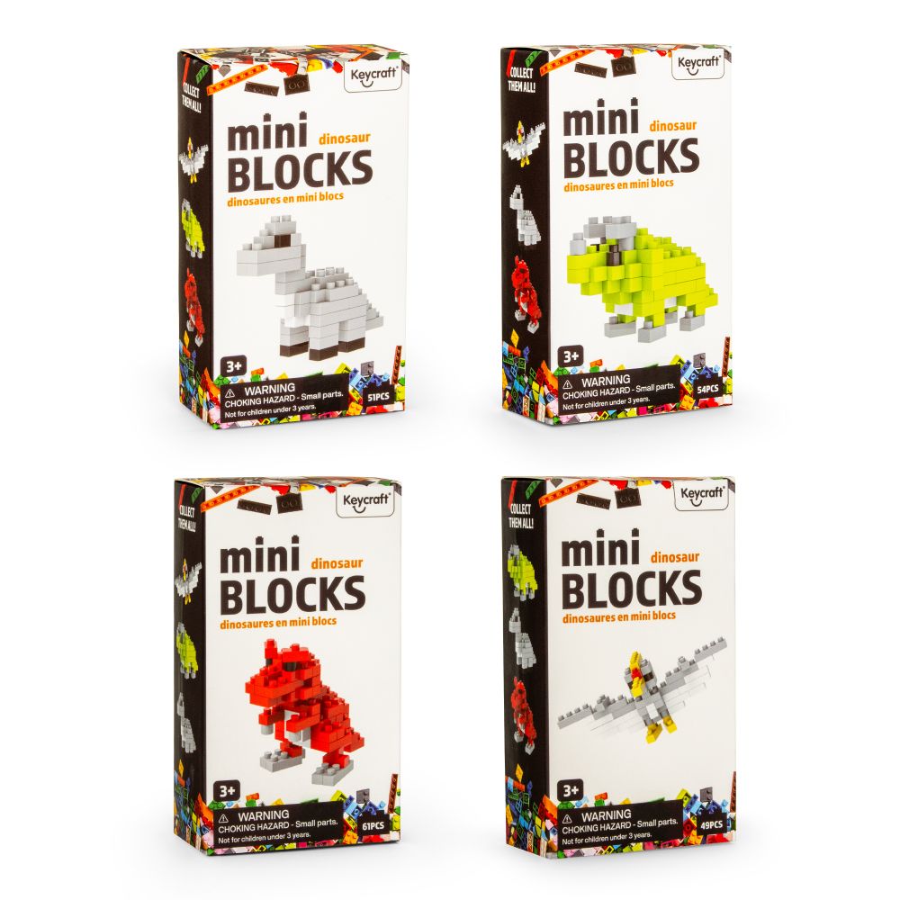 NV1109 Mini Blocks - Dinosaur - 4 Asst