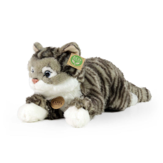 Plush gray tabby cat 40 cm