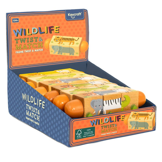 WD347F Wooden Twisty Blocks - Safari FSC 100%