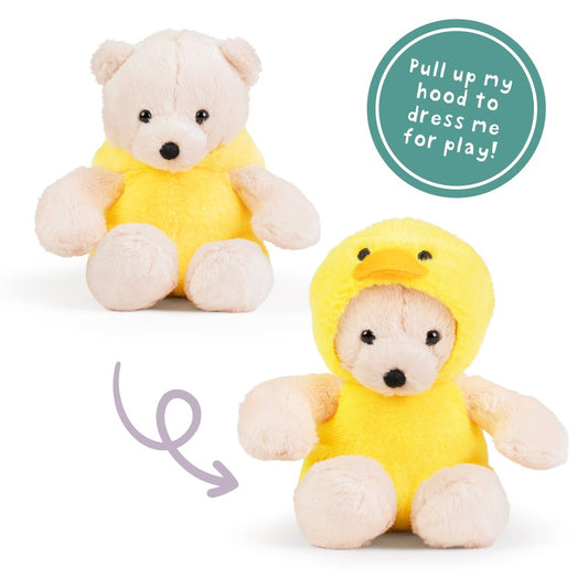 AN09DK LITTLE Dress Up Bear - Yellow Duck 20cm