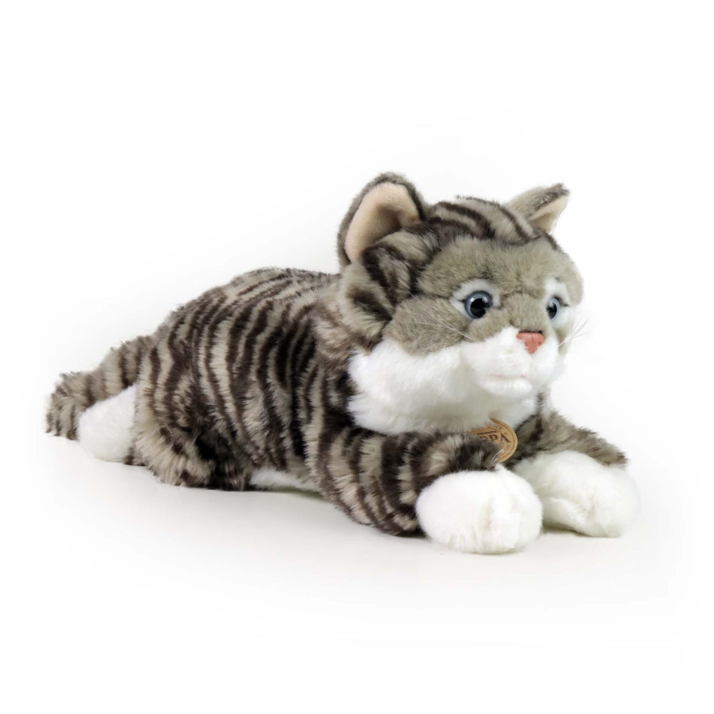Plush gray tabby cat 40 cm