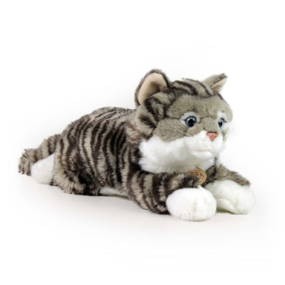 Plush gray tabby cat 40 cm