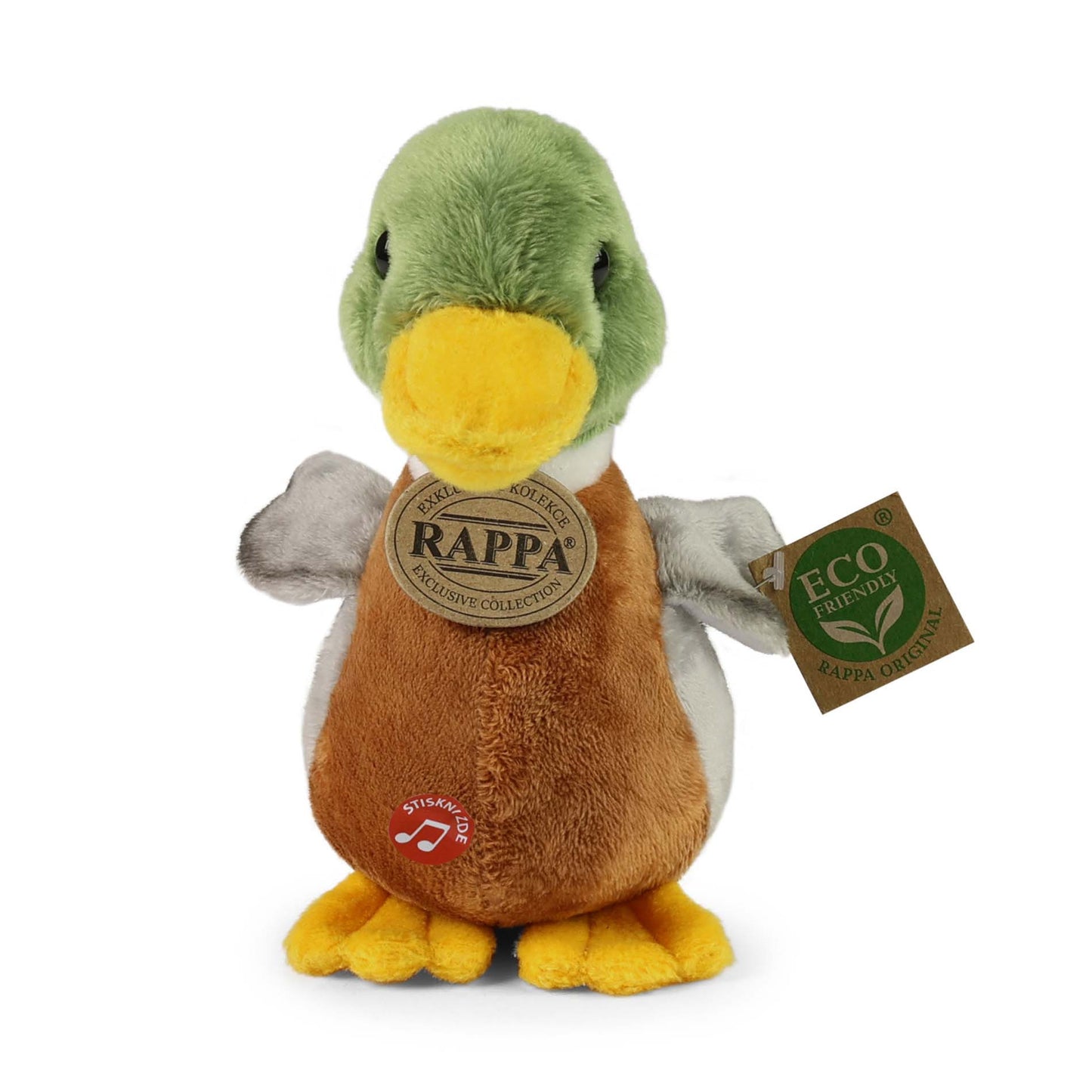 Plush mallard duck with sound 21 cm ECO-FRIENDLY
