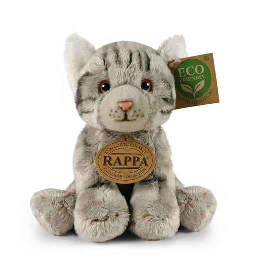 Plush grey cat 14 cm