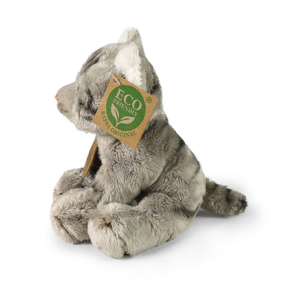 Plush grey cat 14 cm