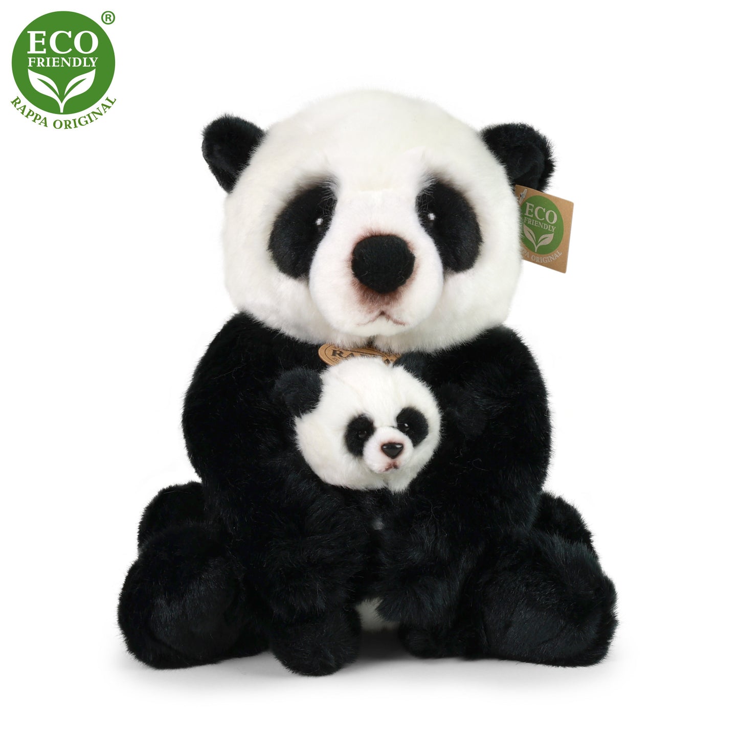 Plush panda w/cub 27 cm