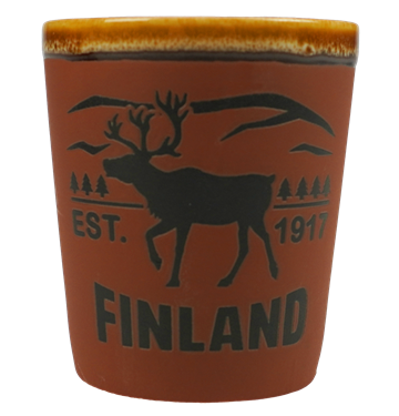 Rustic Schnapps Glass Finland Red FIN
