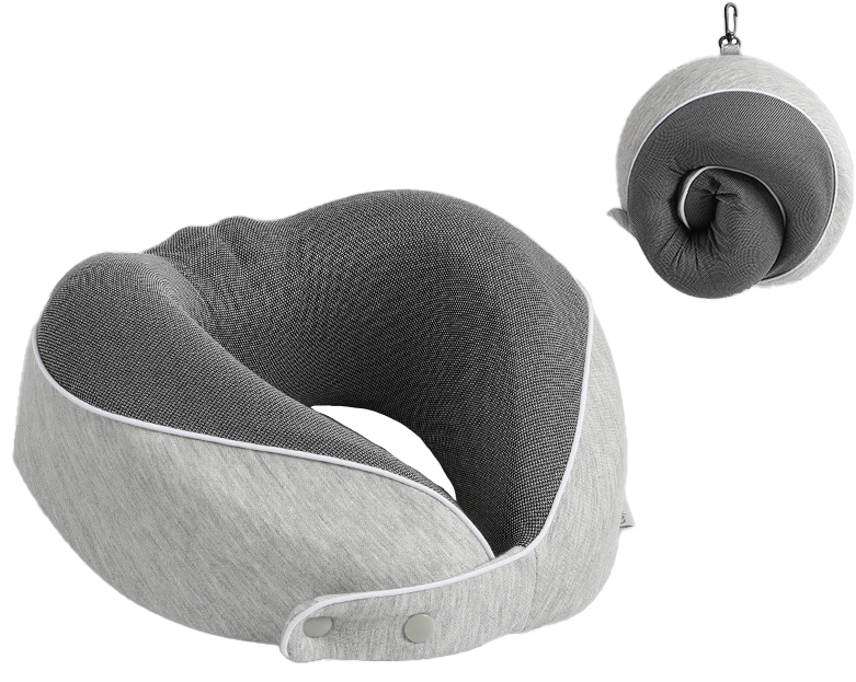 Travel Pillow Deluxe Memory Foam Grey