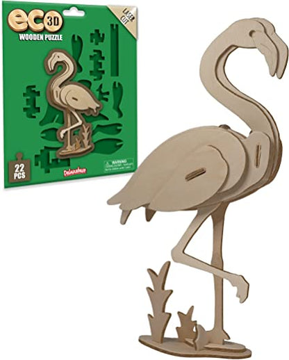 Eco 3D Wooden Puzzle - Flamingo