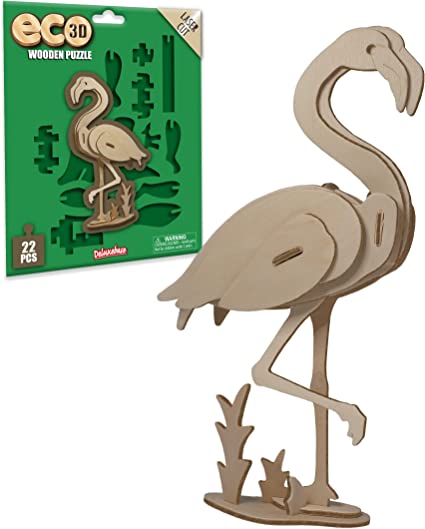 Eco 3D Wooden Puzzle - Flamingo