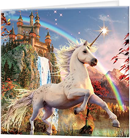 3D LiveLife Greetings Cards - Unicorn Eve. Star
