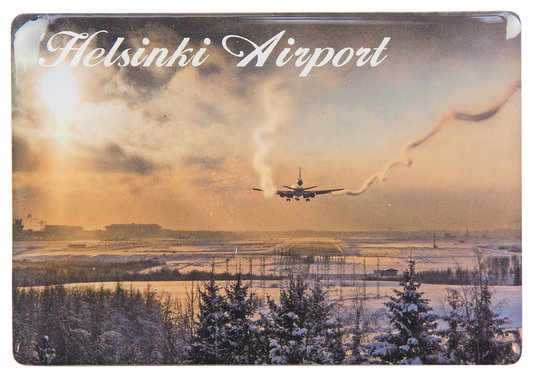 Helsinki Airport Talvilasku Kuvamagneetti