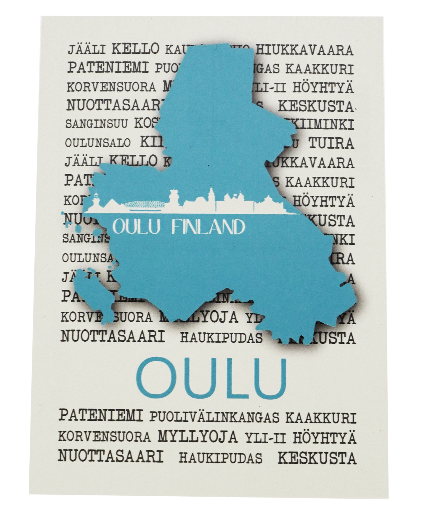 Oulu Kotiseutu Postikortti valkoinen