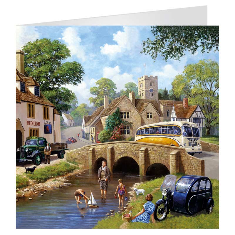 3D LiveLife Greetings Cards - Past Time at the Ri
