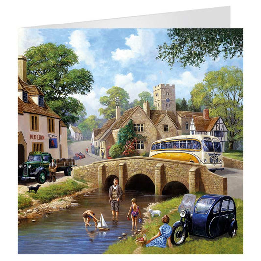 3D LiveLife Greetings Cards - Past Time at the Ri