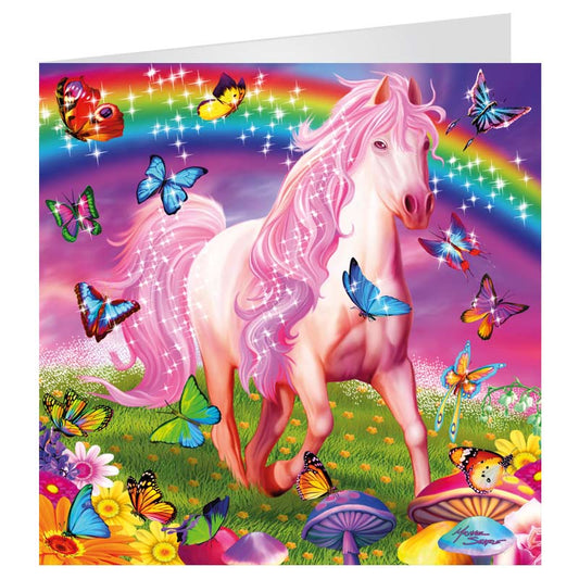 3D LiveLife Greetings Cards - Pink Pony Dazzle