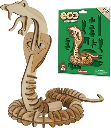 Eco 3D Wooden Puzzle - Snake