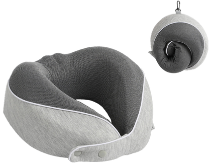 Travel Pillow Deluxe Memory Foam Grey