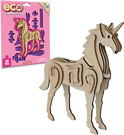 Eco 3D Wooden Puzzle - Unicorn