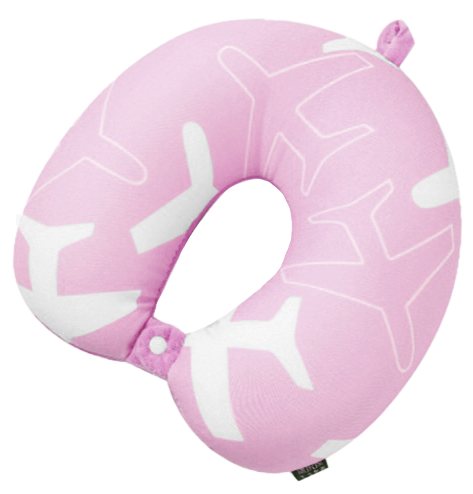 Travel Pillow Micro Beads Airplane Pink