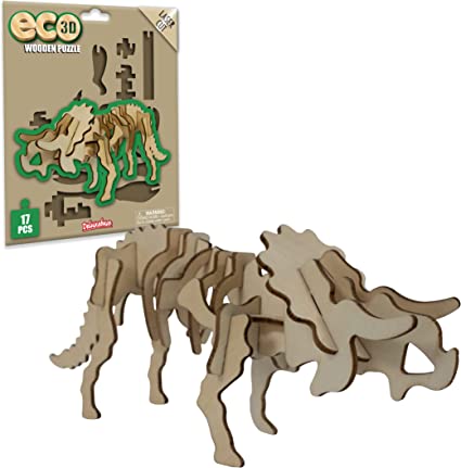 Eco 3D Wooden Puzzle - Triceratops