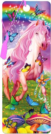 3D LiveLife Bookmarks - Pink Pony Dazzle